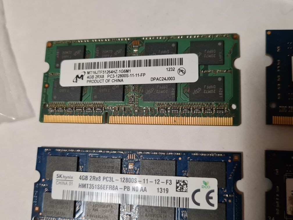 Оперативна Память для Ноутбука DDR3 MT16 4GB 2RX8 и Kingston 1GB 1Rx8