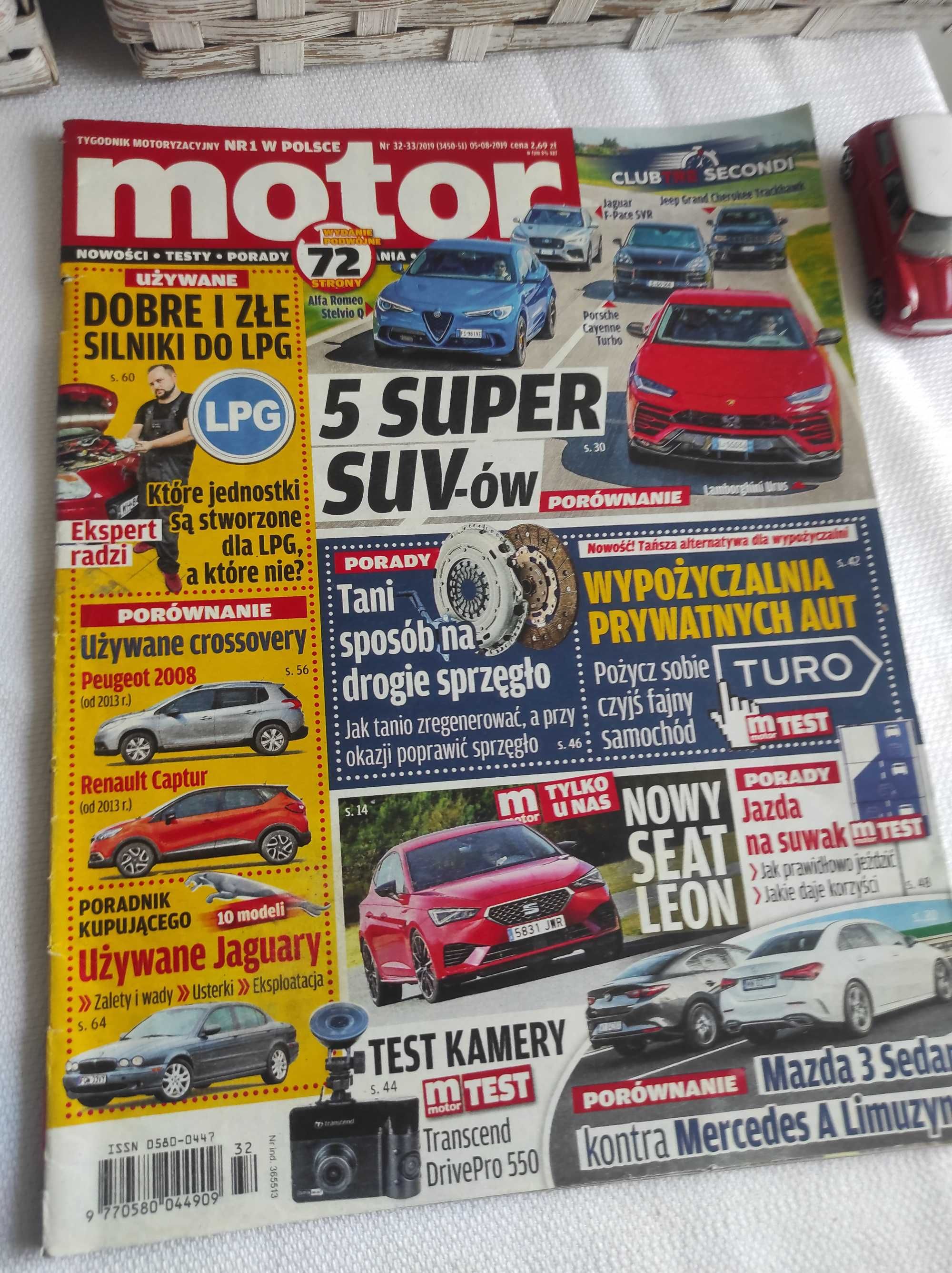 Czasopismo Motor WYSZUKAJ Auto 32-33/2019 Stelvio Urus F-Pace Cherokee