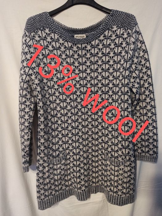 Sweter wełna M&S ciepła tunika na chłody