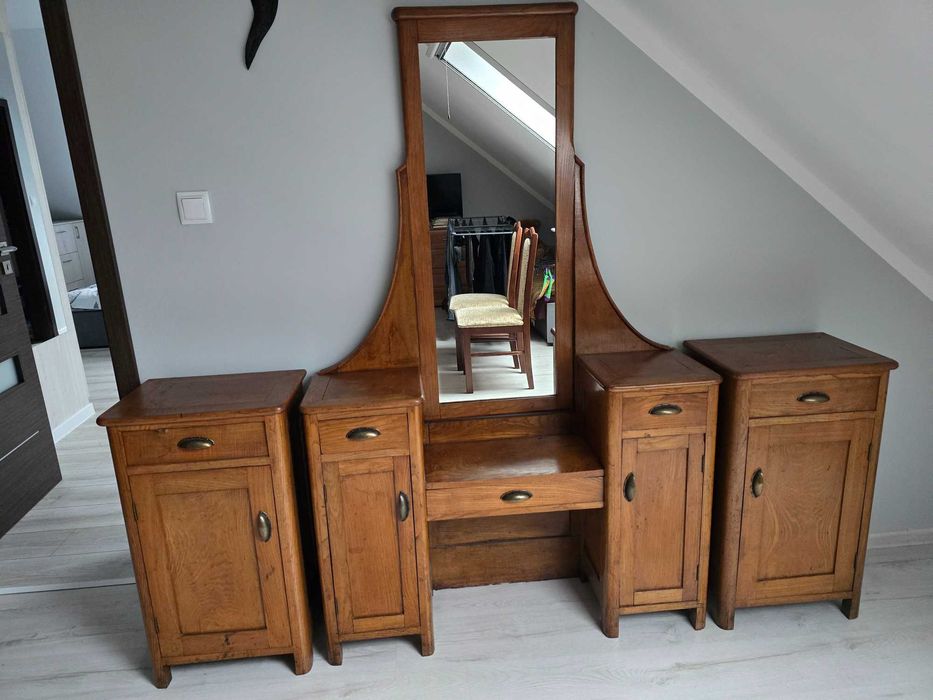 Toaletka z lustrem z lat 60-70 + 2 szafki