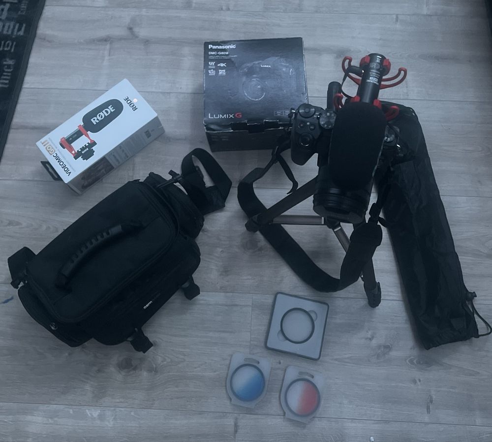 Panasonic Lumix g80 - Statyw - Mikrofon - Filtry