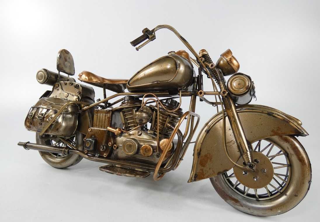 Metalowy MOTOR retro pojazd 36,5 cm motocykl