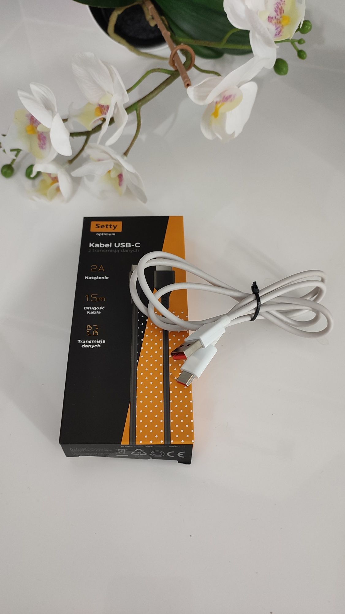 Kabel USB C nowy setty 1 m transmisja danych