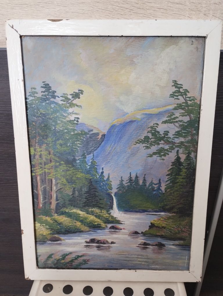 Obraz góry krajobraz do renowacji 37x51