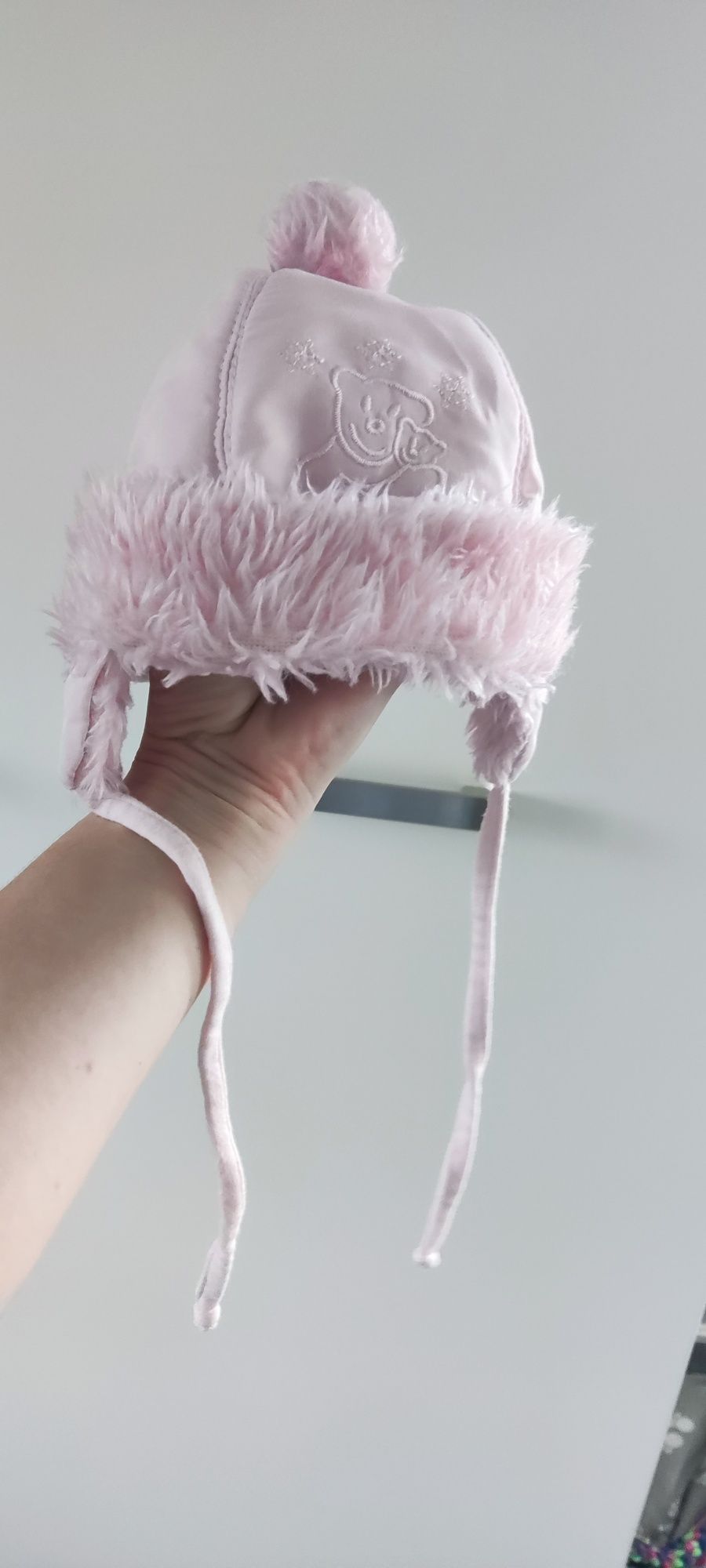 Czapka uszatka, zimowa, rozmiar (9 miesięcy) 47cm.