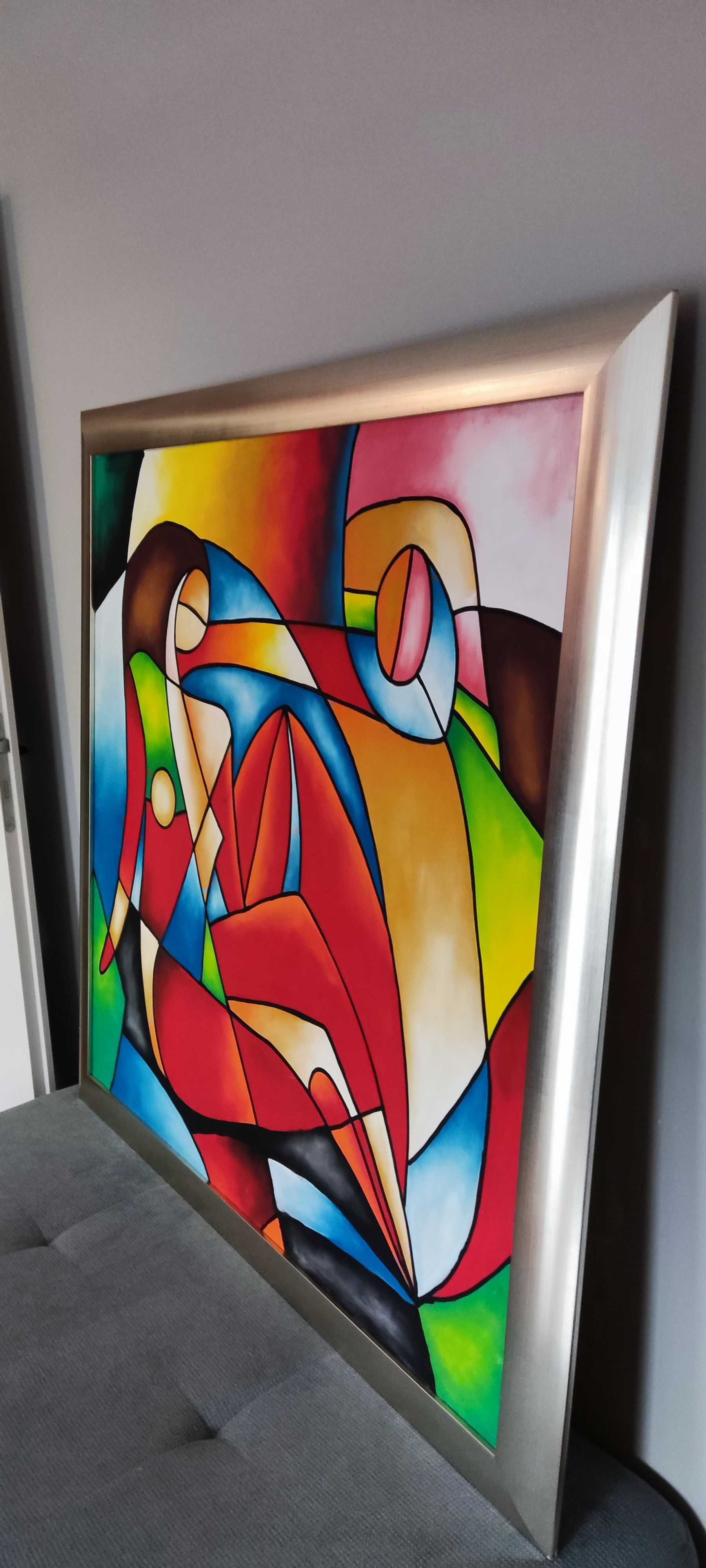 Obraz malowany na płótnie blejtram 130x130cm