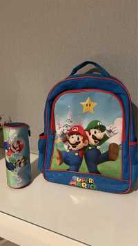 Mochila escolar Super Mario + Estojo