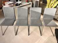 Cadeira de jantar em tecido cinza