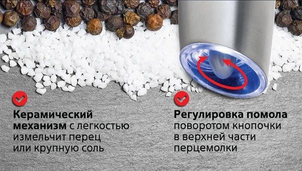 Электрическая мельница "Hotter KDL-546A" для перца и соли