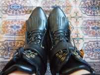 Botas pretas Góticas STEAMPUNK 38 Novas