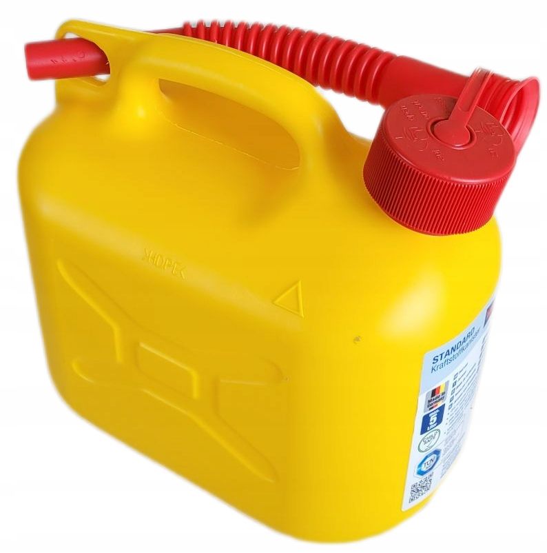Kanister Na Paliwo Benzynę On 5L Solidny Żółty