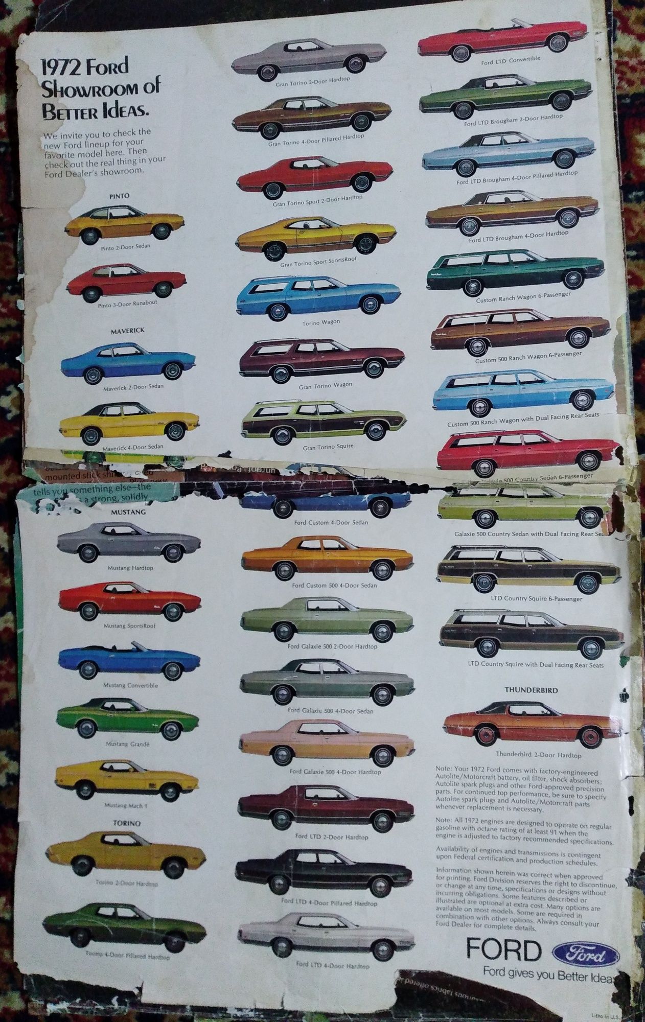 Рекламный буклет Ford оригинал 1972 года