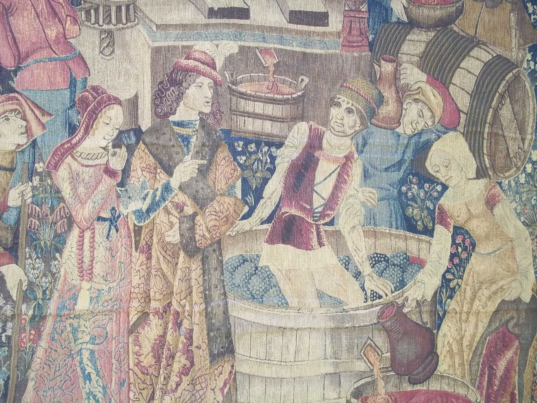 Reprodução de uma tapeçaria do século XV “a vindima” Museu Cluny