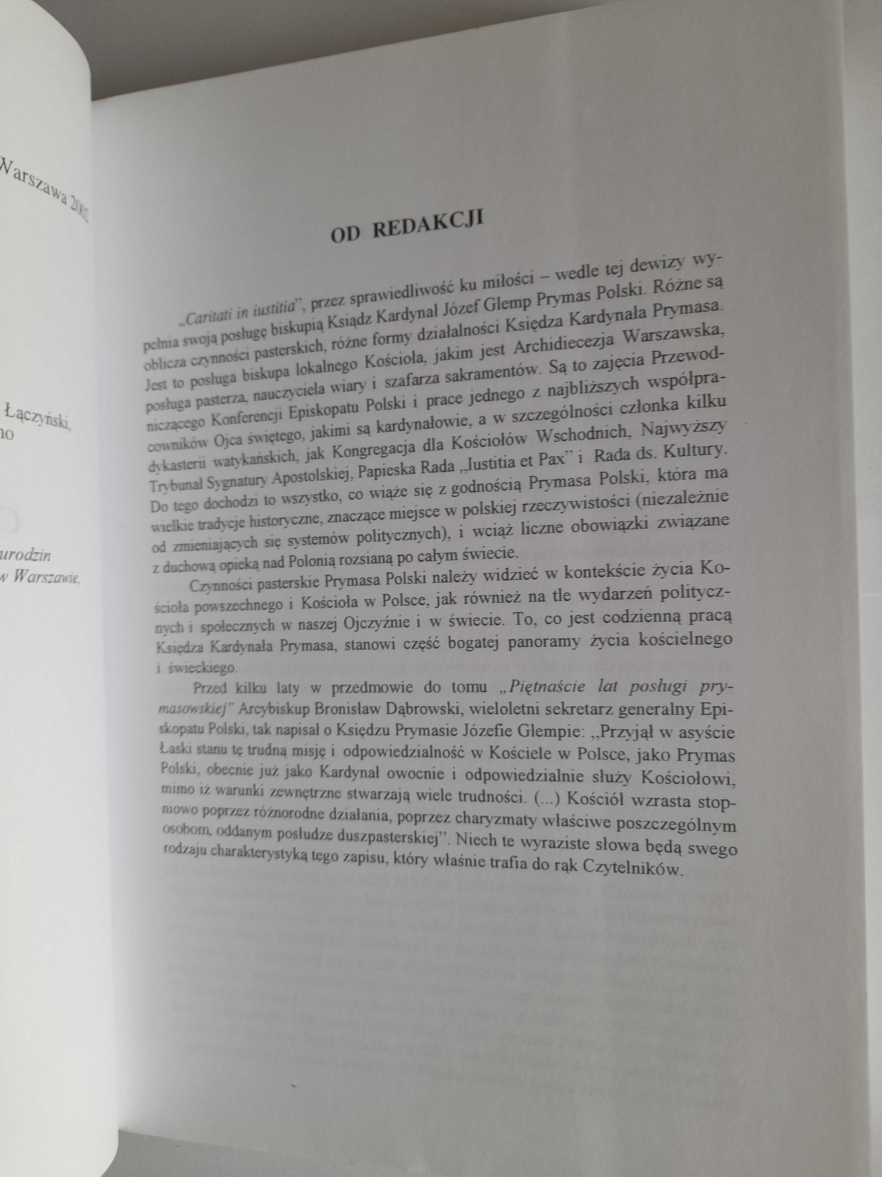 CARITATI IN IUSTITIA Czynności pasterskie od 1996 do 2000 Józef Glemp