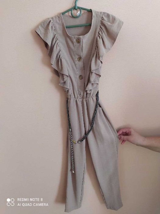 Комбінзон дитячий (кофейний), манжет на поясі