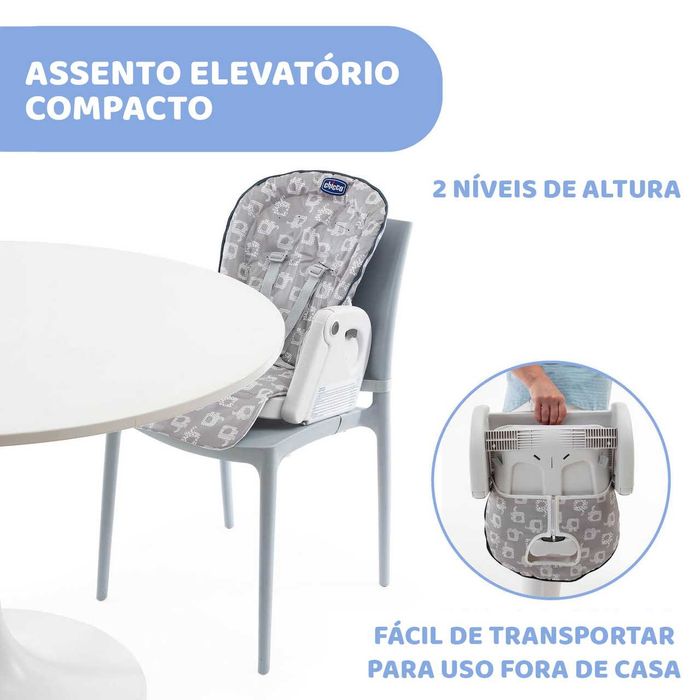 Cadeira Papa Polly Progress Chicco + Espreguiçadeira + Redutor + Kit