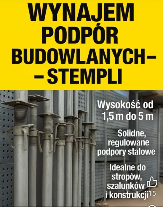 Wynajem podpór budowlanych -stempli