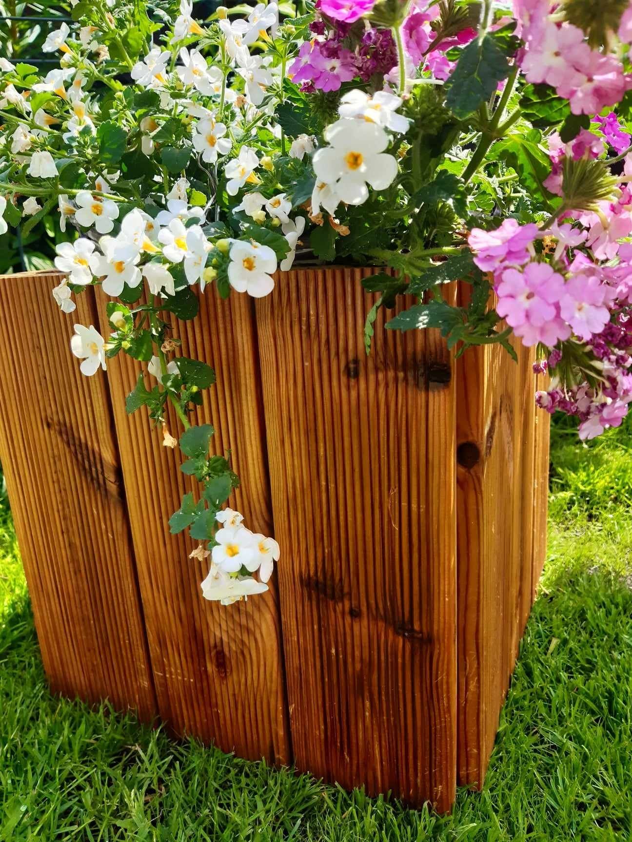 Drewniana doniczka na kwiaty thermososna