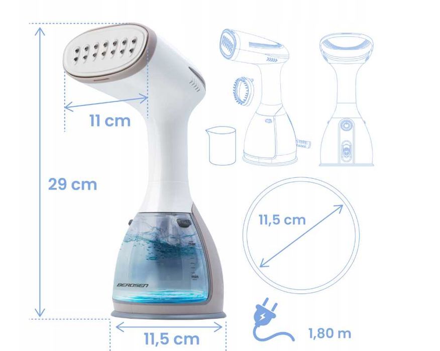 Parownica do ubrań 1500W Steamer Żelazko parowe regulacja pary 32g/min