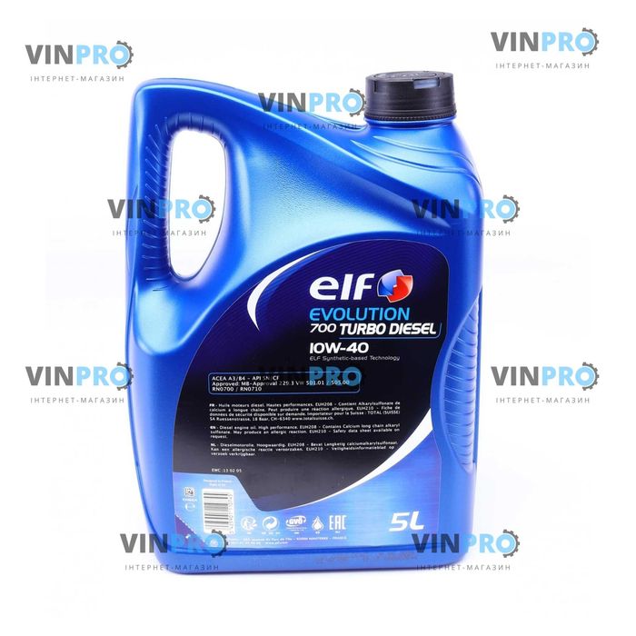 Моторное масло, олива моторна ELF EVOLUTION 700 TURBO DIESEL 10W-40 5л