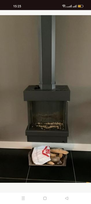 Gazowy na gaz kominek z nadmuchem pod zabudowę wolnostojący butla 33kg