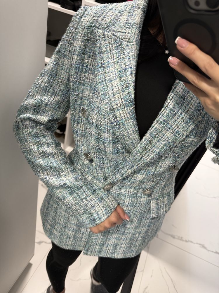 Піджак твідовий zara