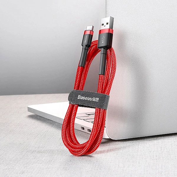 Kabel Baseus Cafule USB-A / USB-C QC 3.0/3A 1 m - czerwony