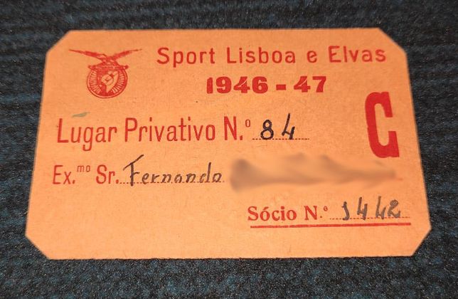 Cartão do Sport Lisboa e Elvas