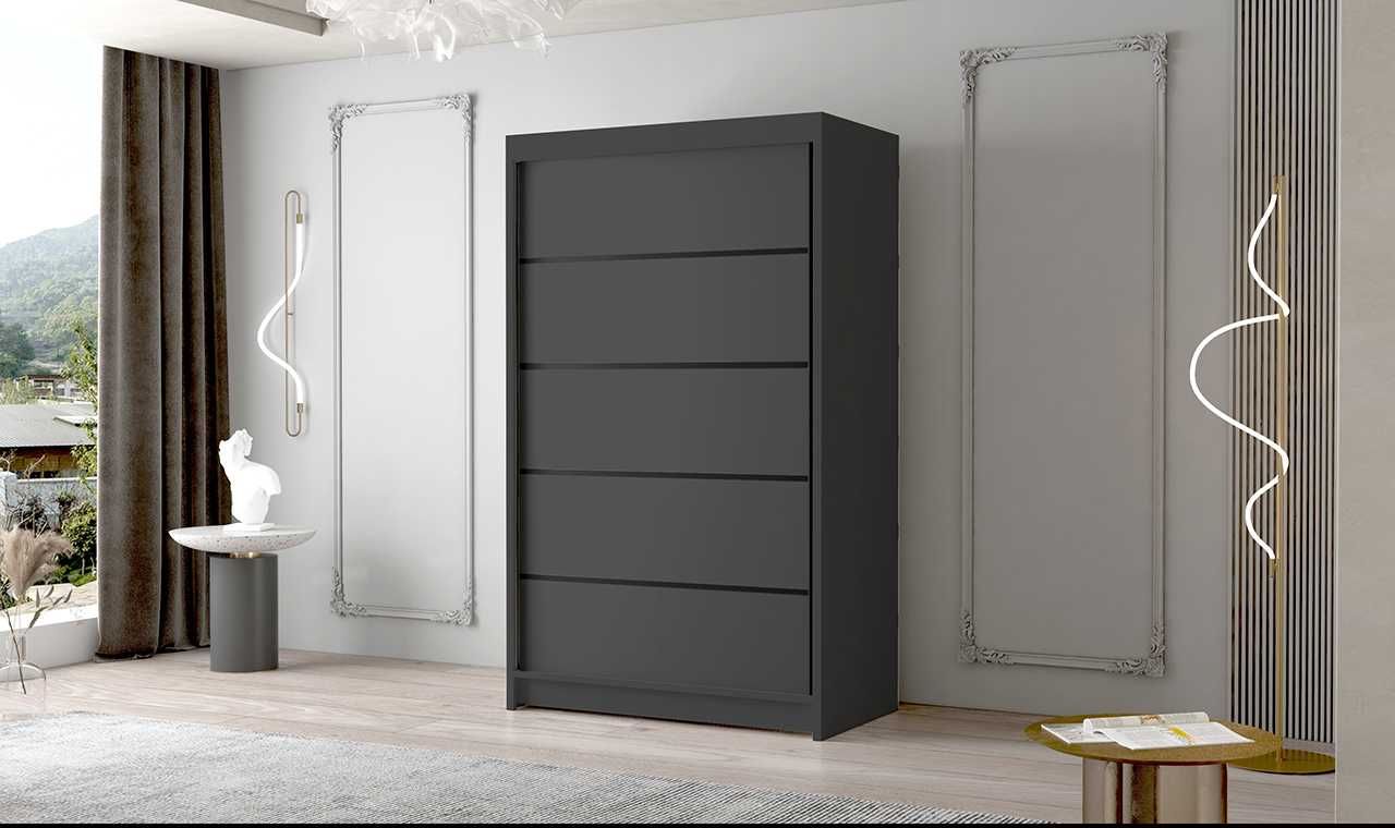 SZAFA przesuwna F120CM POJEMNA czarny biały mat nowa kaszmir garderoba