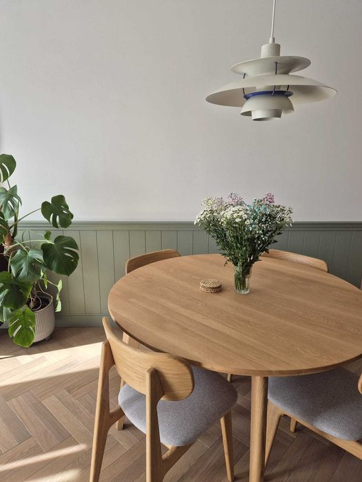 Drewniany stół rozkładany, dębowy stół okrągły, stół na wymiar