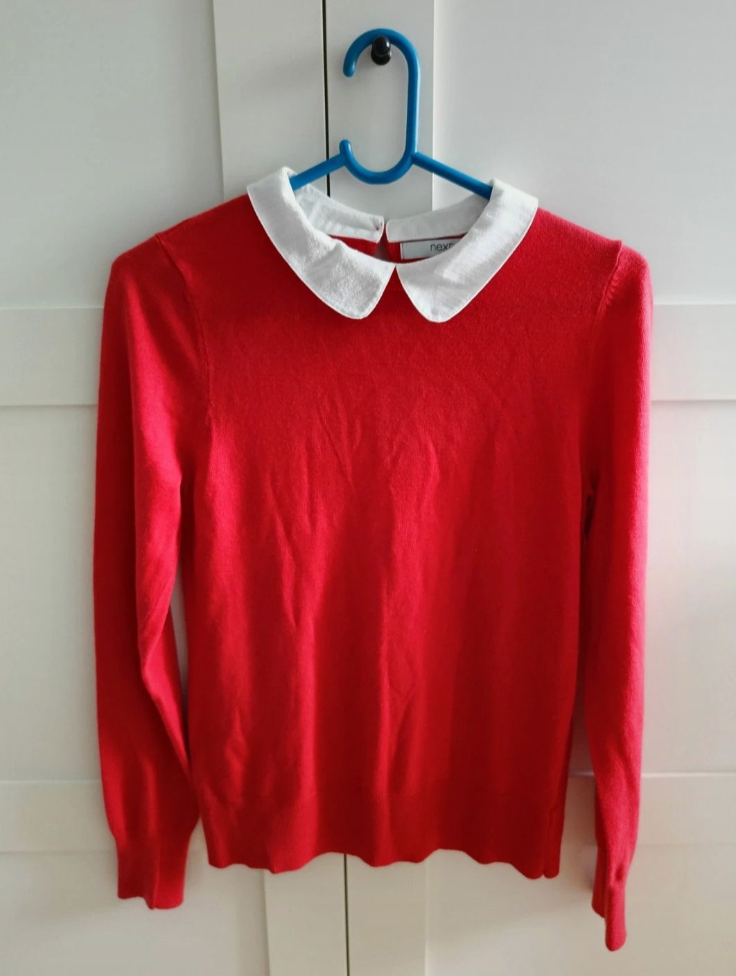 Next 38/M Czerwony sweterek z kołnierzykiem