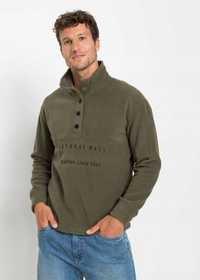 B.P.C męska bluza khaki z napisem polarowa ^4XL