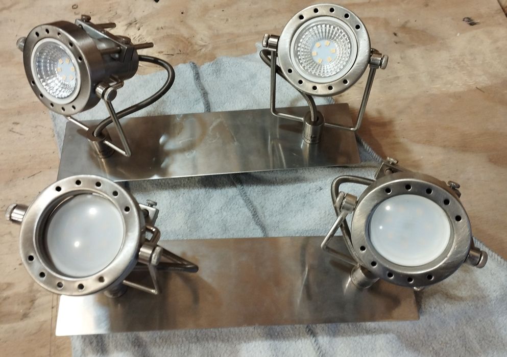 Lampa kinkiet wewnętrzny podwójny stal nierdzewna halogen