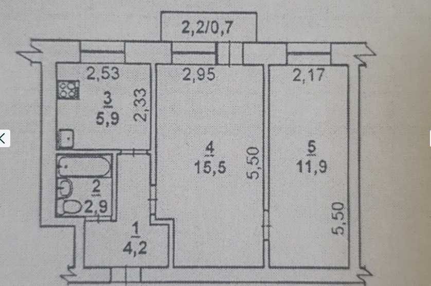 Продам 2к.квартиру. 3эт/5эт.