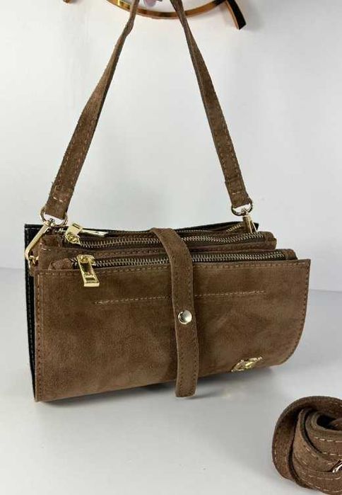 Massimo Contti Raportówka  harmonijka 3 komory  brązowy