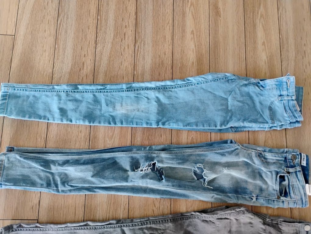 Spodnie dla dziewczynki jeansy dżinsy denim rurki 4 sztuki