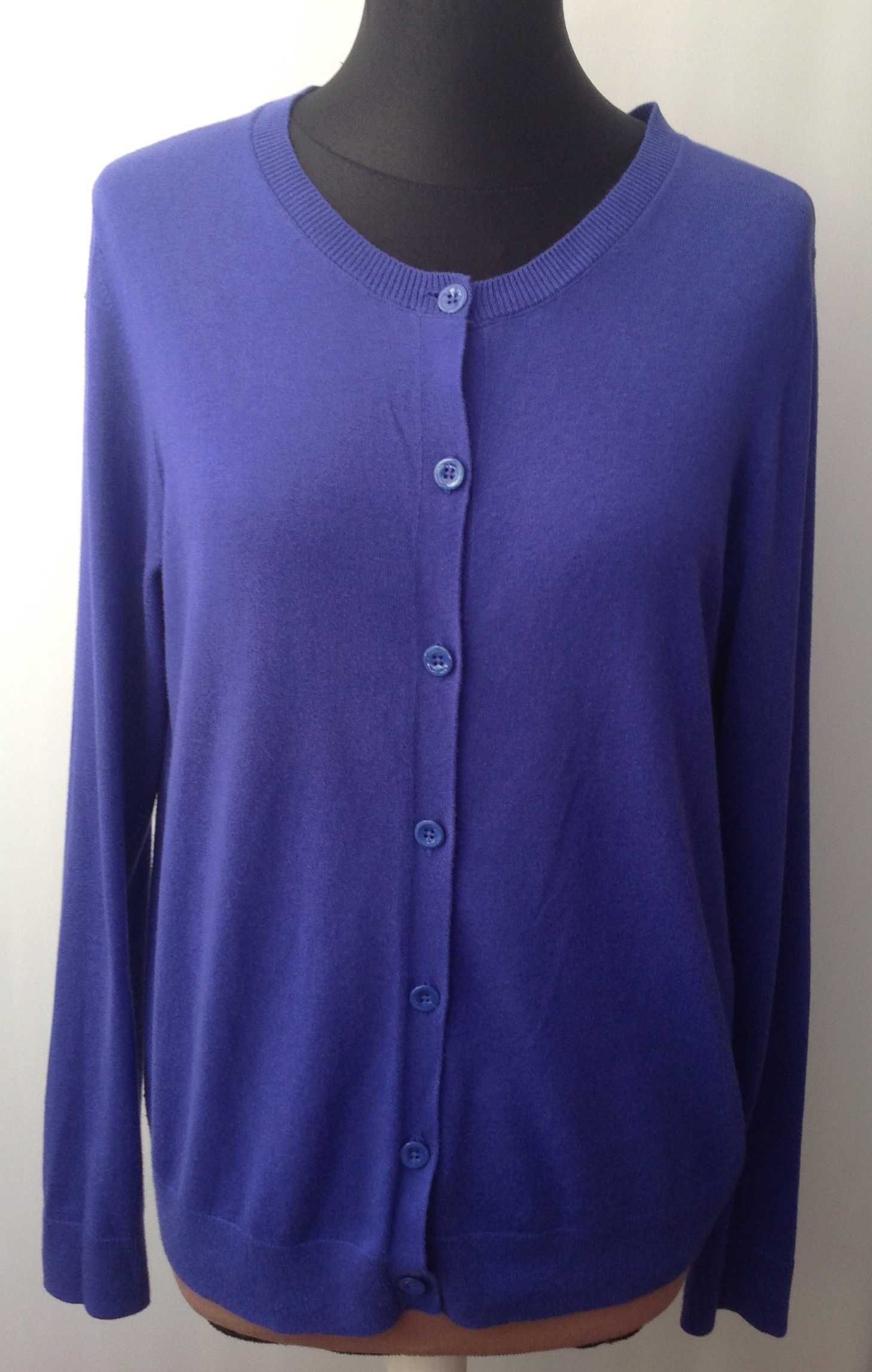 GAP sweter kardigan kobalt z jedwabiem
