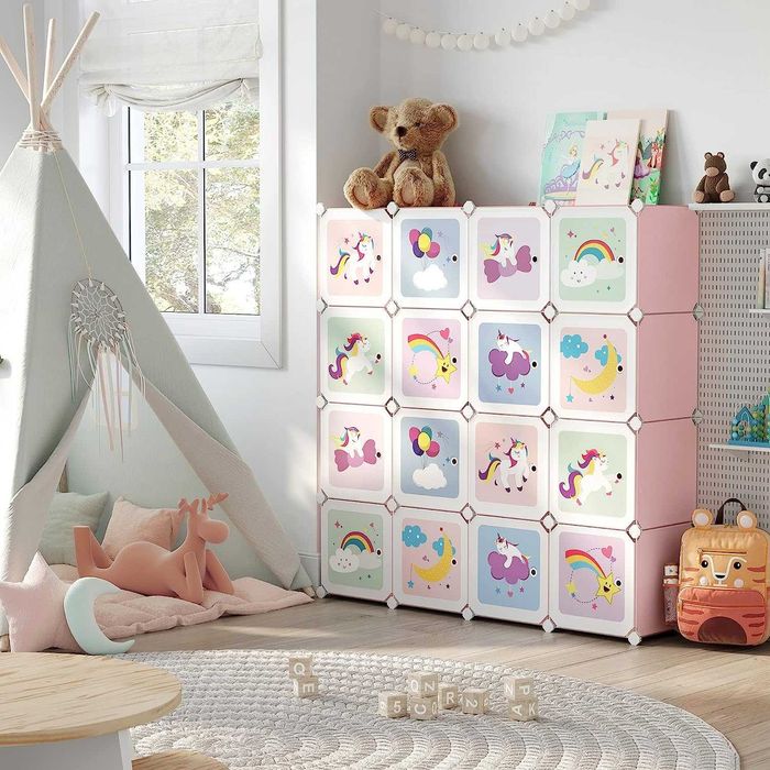 Regał MODUŁOWY Dziecięcy System Szybkiego Montażu RÓŻOWY