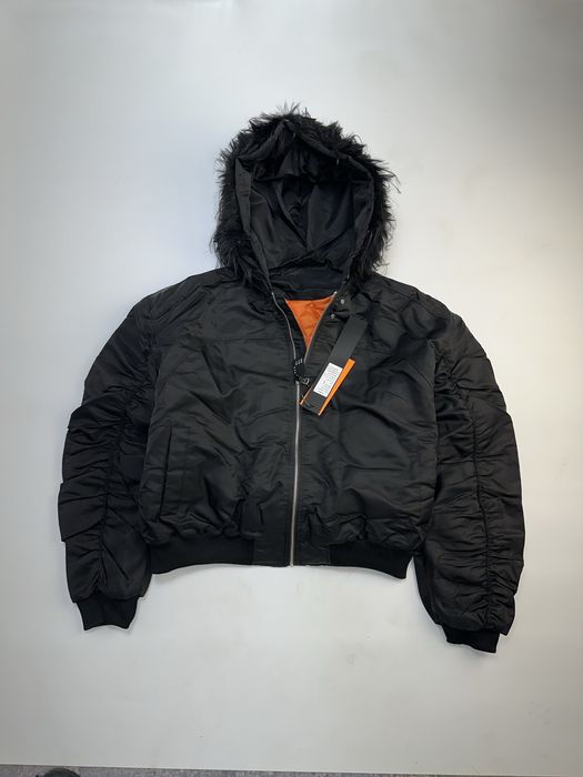 Аляска куртка бомбер MA-1 курточка черная чорна чорний черный с мехом