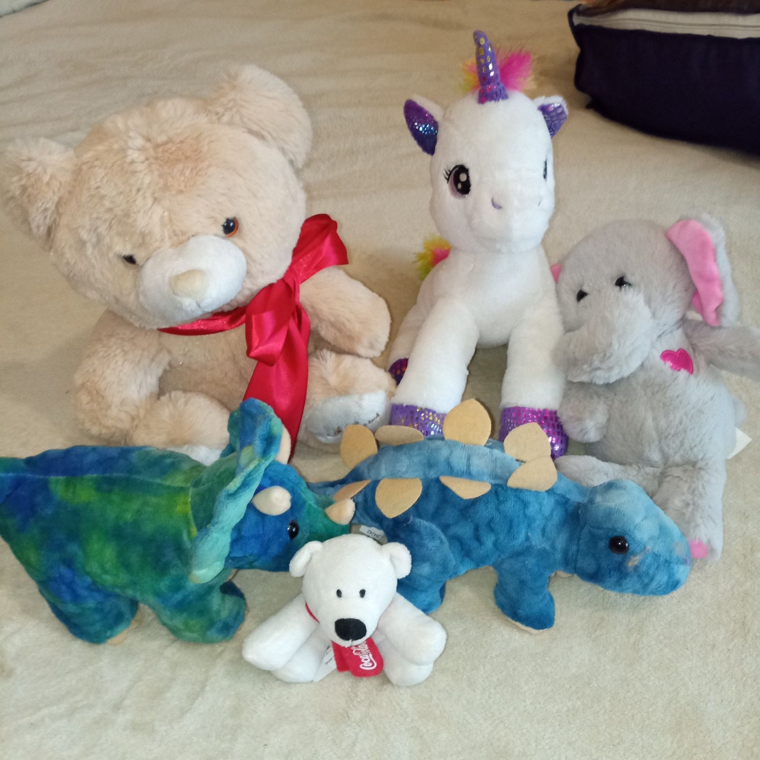 Мягкие игрушки Единорог динозавр Мишка Слоник