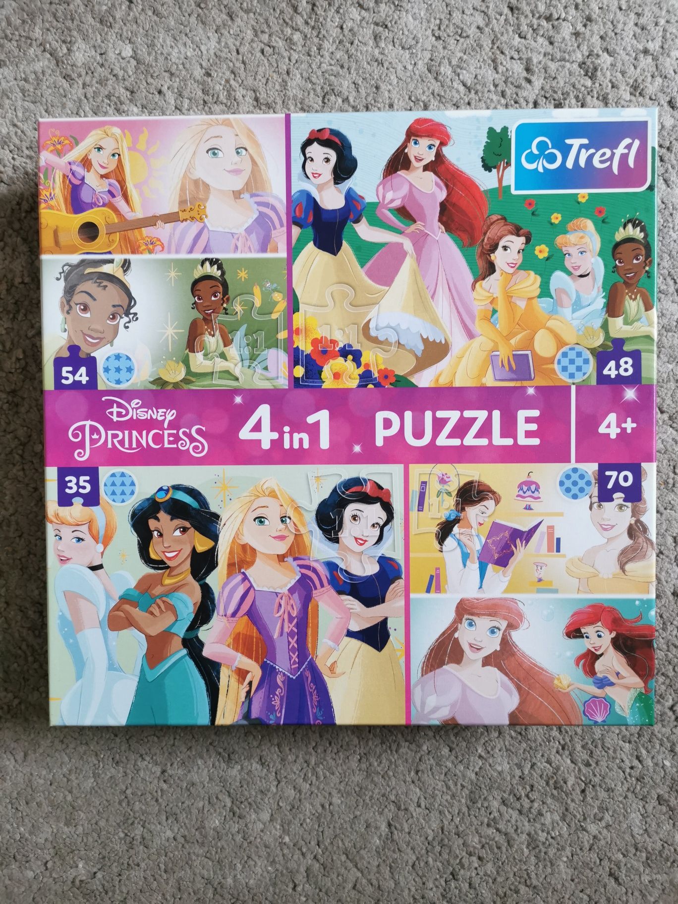 Jak nowe puzzle 4w1 Disney Princess Księżniczki