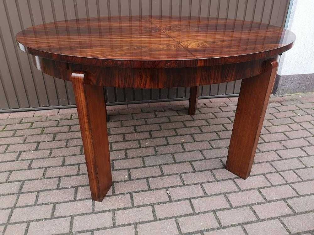 Stół Owalny ART-DECO Palisander Rozkładany Stary Antyk Po Renowacji