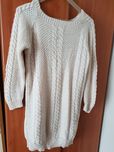 długi sweter ecru roz 36