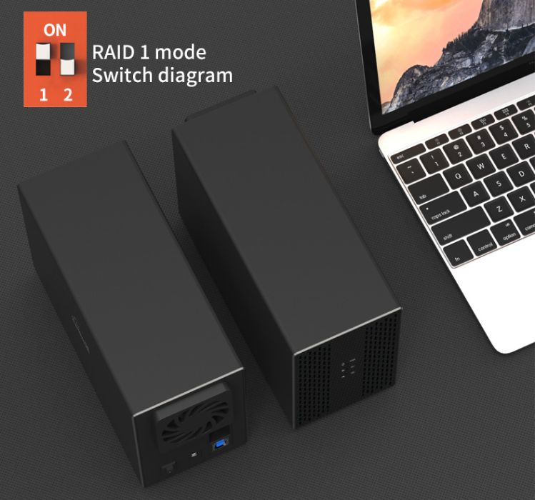 Внешний карман Blueendless DB3502-A RAID Металл USB 3.0/2 для HDD 3.5"