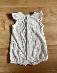 Dziecięca piżamka, rampers, biała w króliczki, inextenso, 74