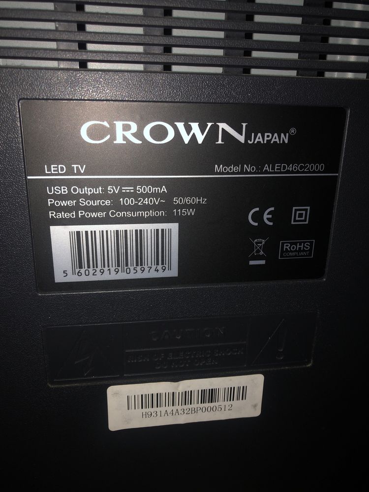 Televisão LED TV Crown 46” 46 polegadas