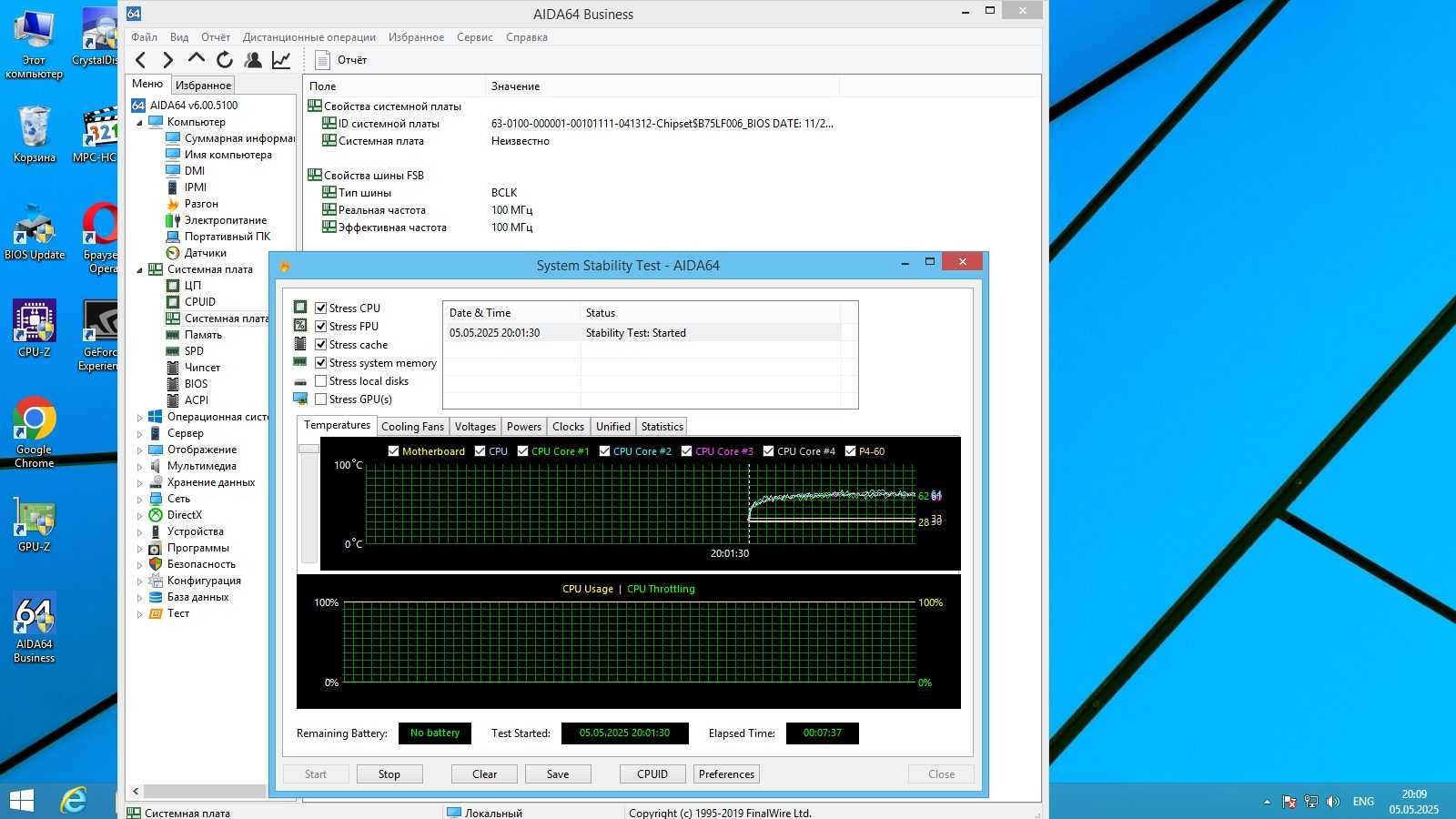 Материнська плата на чипсеті Q77 + I5-2400 + 8Gb DDR3