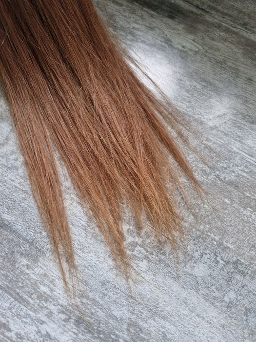 Włosy dziewicze farbowane naturalne kasztanowy brąz 40 g 40 cm