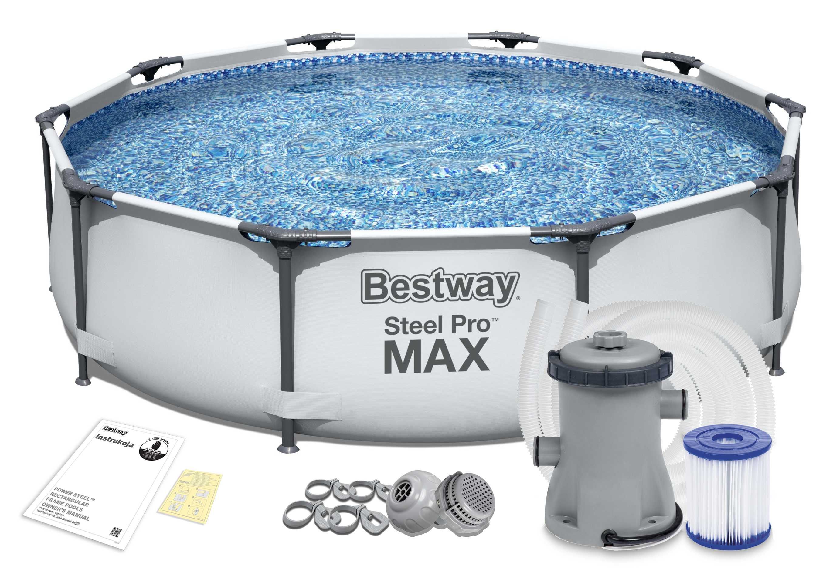 Basen ogrodowy stelażowy 305x76 pompa filtracyjna Bestway 56408
