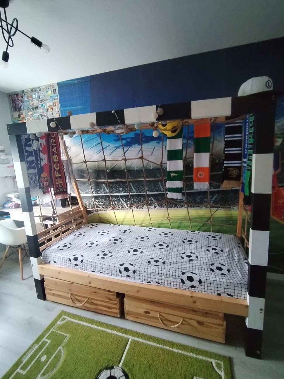 Łóżko bramka piłkarska 90x200